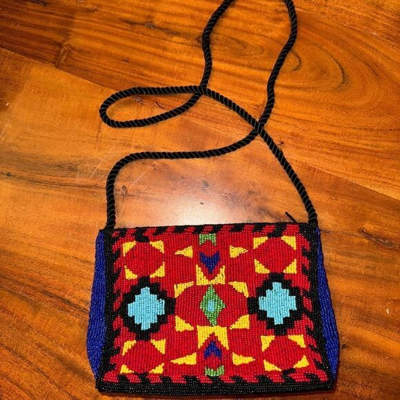Gammon Shire Native American Tribal/S.W. glass beaded crossbody/clutch EUC - Picture 3 of 15